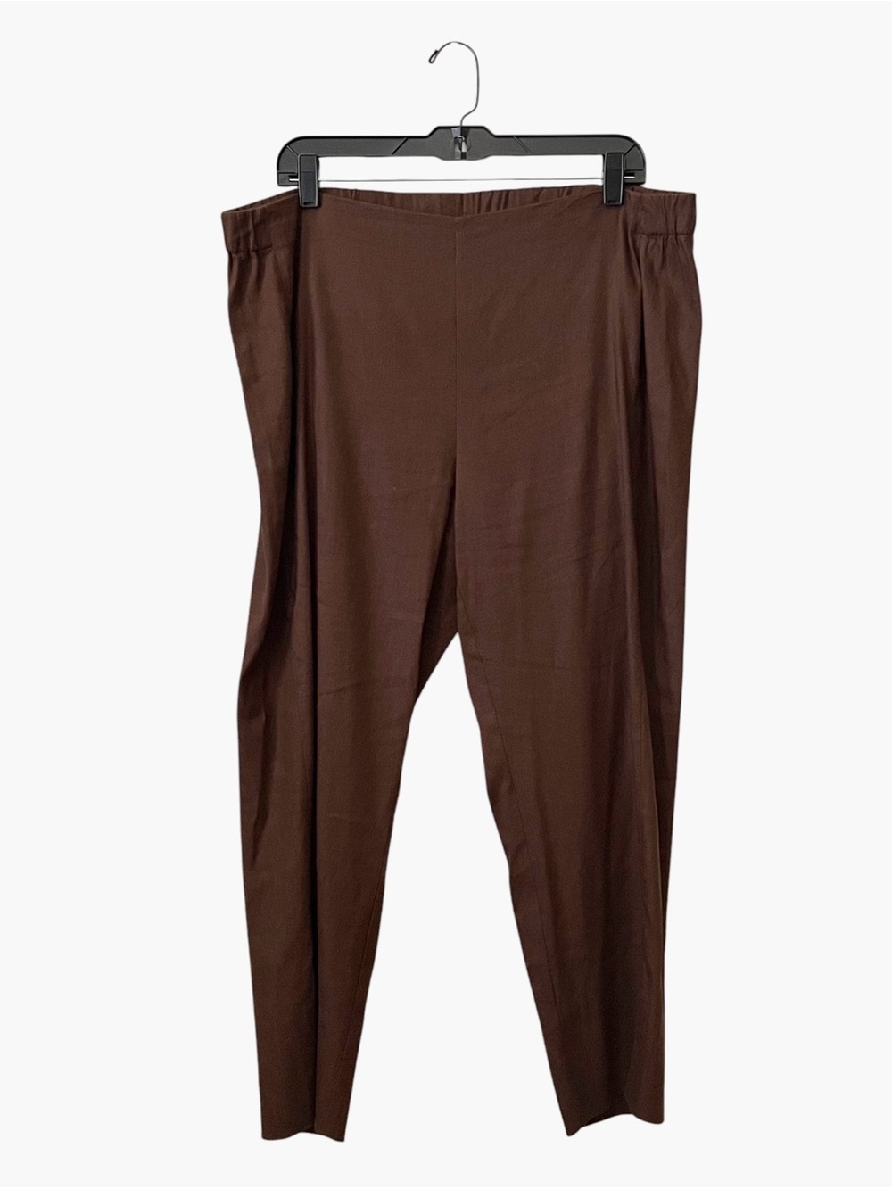 J. Jill Linen Stretch Pants Womens Size L Brown Pull On Relaxed Tapered Leg Crop